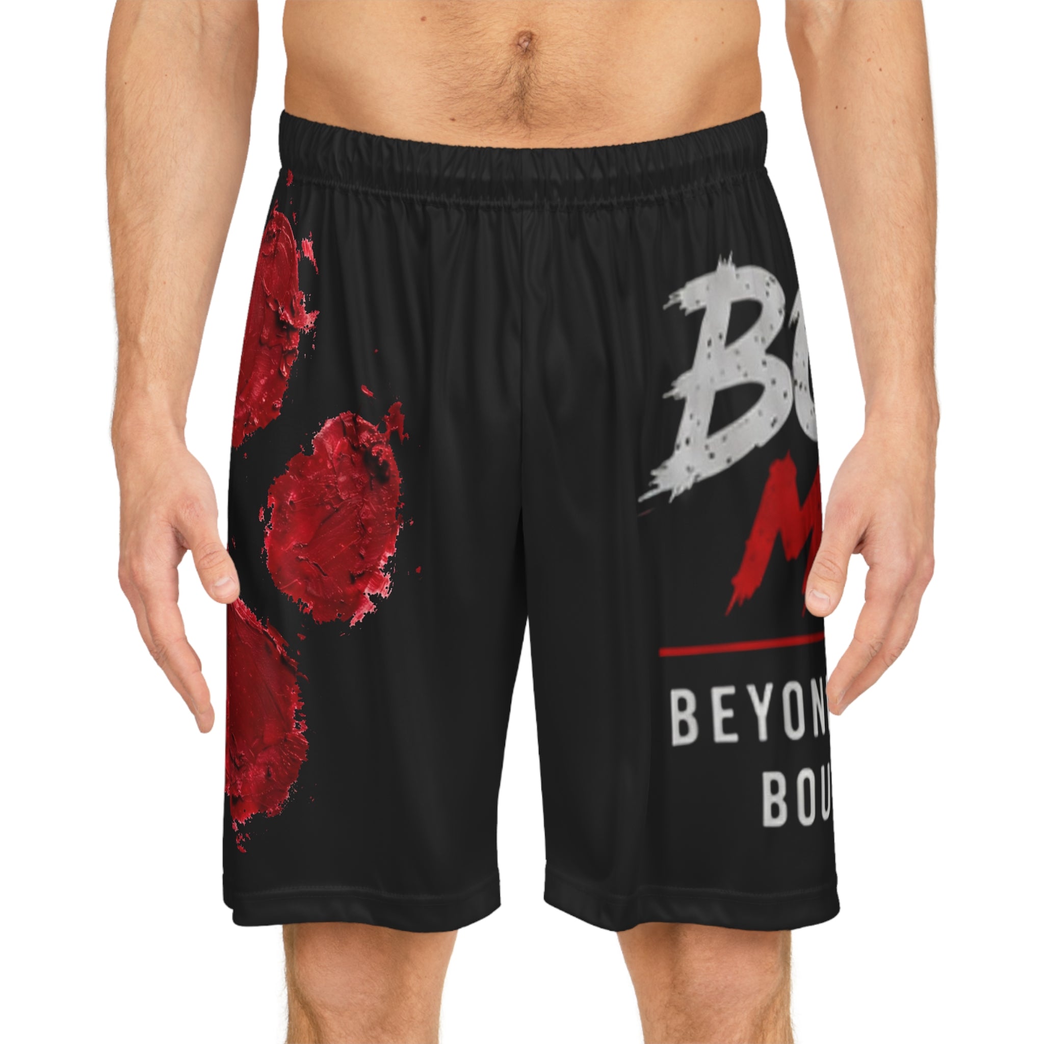 Basketball Shorts — Bold Paw Print 'Bobs MMA' Logo All-Over Print