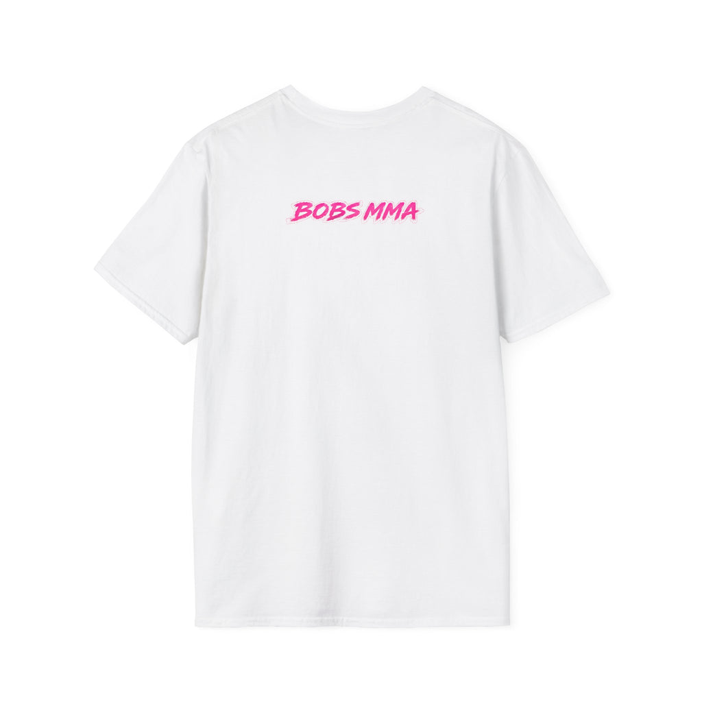Moms Supporting Martial Arts Messy Bun T-Shirt — Pink Ribbon Awareness Tee