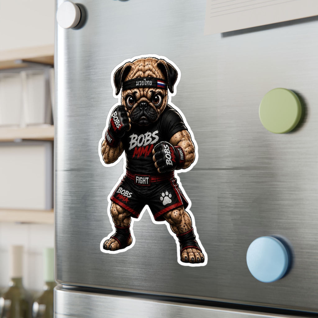 MMA Pug Vinyl Sticker — 'BOBS MMA' Kiss-Cut Decal